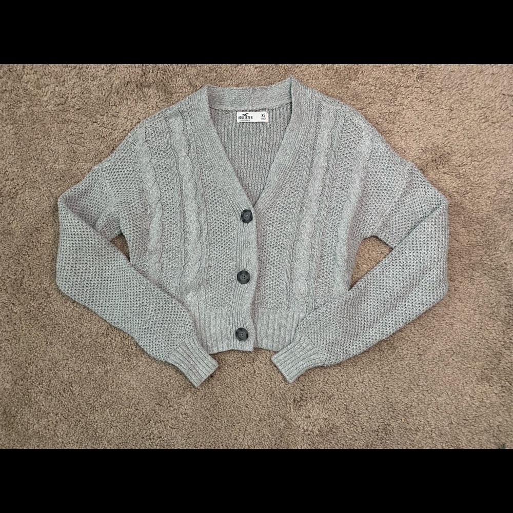 Gray Hollister Cardigan